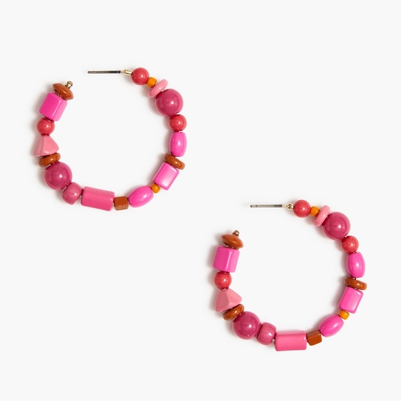 J. Crew Jewelry - J.Crew Enamel Bead Hoop Earrings